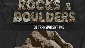 图片素材-Rock Boulders 50个带通道岩石巨石图片