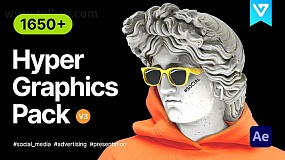 AE脚本-Graphics Pack 1650个时尚网络社交媒体LOGO标题图文排版设计动画V3