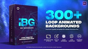 PR扩展-iBG Loop Backgrounds 300个抽象彩色渐变图形背景循环动画预设