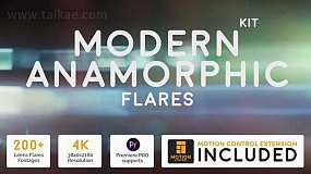 视频素材-Modern Anamorphic Flares Kit 198组4K镜头光斑光效叠加视频素材