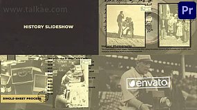 PR模板-History Slideshow 历史怀旧图文展示宣传介绍复古电影片头