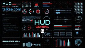 AE模板-HUD Generic 全息科技信息数据图表HUD屏幕界面元素