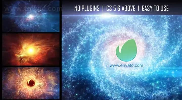 AE模板-Galaxy Logo Reveal 星际穿梭银河粒子能量爆炸LOGO演绎