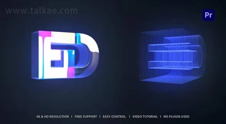 AE模板-logo Animation 三维立体结构简洁LOGO演绎开场片头