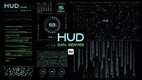 AE模板-HUD Data Server 科技数据信息图表HUD服务器代码屏幕界面