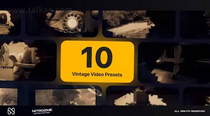 AE模板-Vintage Typography 笔刷水墨遮罩复古幻灯片文本标题排版动画2