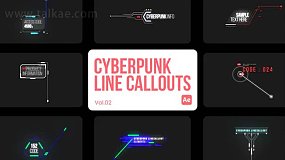 AE模板-Cyberpunk Line Callouts 未来派线条标注呼出标题注解动画