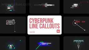 AE模板-Cyberpunk Line Callouts 未来派线条标注呼出标题注解动画