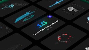 AE模板-Quantum Holograms 15个科技感军事HUD全息投影模型动画元素