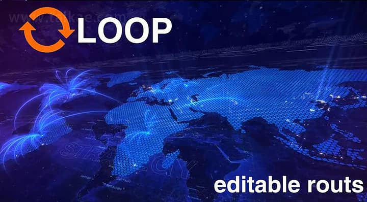 AE模板-World Map Routes 科技感世界地图光线辐射特效动画