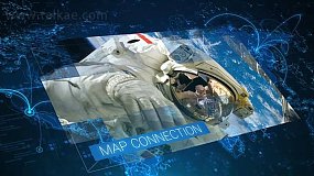 AE模板-Map Connection Display 科技感地图背景图文展示开场片头科技宣传片