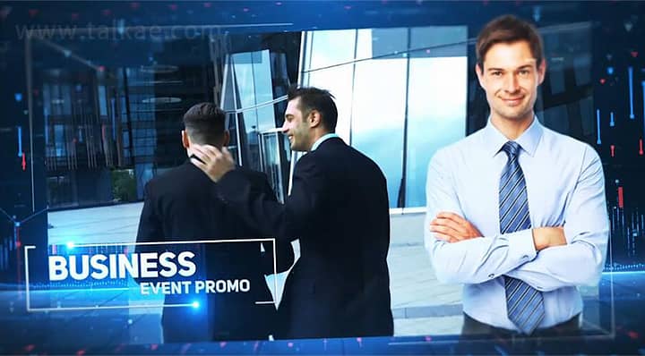 AE模板-Business Event Promo 科技感企业商务团队人物图文展示宣传介绍