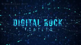 AE模板-Digital Rock Trailer 科技感文字标题数字故障幻灯片宣传片头