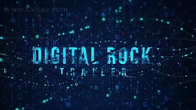 AE模板-Digital Rock Trailer 科技感文字标题数字故障幻灯片宣传片头