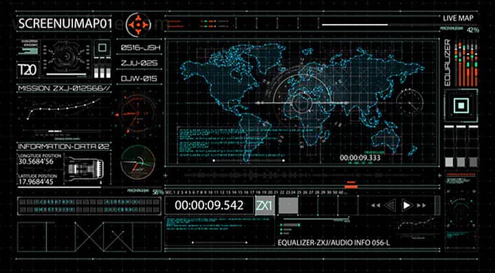 AE模板-HUD700 Screen MAP 1 科技医疗军事HUD地图元素屏幕界面