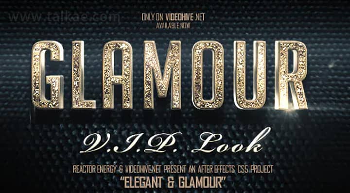 AE模板-Elegant And Glamour Titles 金属质感金色粒子文字标题开场片头