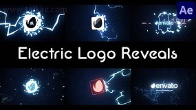 AE模板-Electric Logo Reveals 游戏卡通闪电特效LOGO演绎文字标题片头