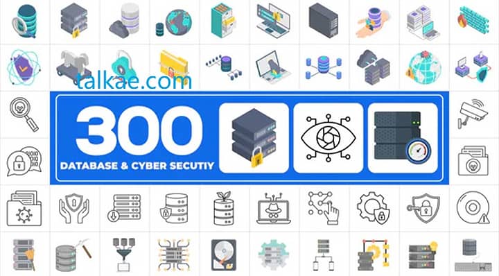 AE模板-300 Icons Pack Cyber Security 300个信息数据网络安全Icons图标包