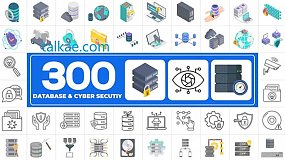 AE模板-300 Icons Pack Cyber Security 300个信息数据网络安全Icons图标包