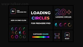 PR模板-Loading Circles Animation Pack 21个屏幕加载读取等待图形动画