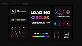 PR模板-Loading Circles Animation Pack 21个屏幕加载读取等待图形动画