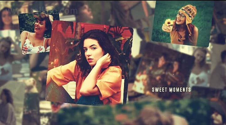 AE模板-Photo Slideshow 复古照片回忆录电子相册图文展示婚礼幻灯片