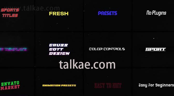 AE模板-Text Animation Sports Theme 运动风格文本标题排版动画