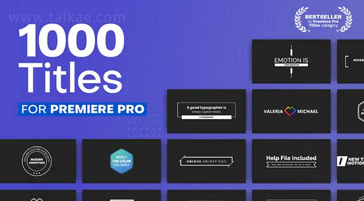 AE/PR模板-Mogrt Titles V8 1000个文字标题字幕条标签标题排版动画