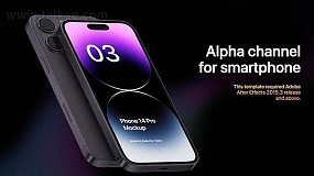 AE模板-Phone 14 Pro Mockup Presentation 手机模型样机演示应用UI设计