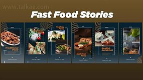 AE模板-Fast Food Stories 时尚竖屏餐饮美食介绍菜单图文展示宣传促销