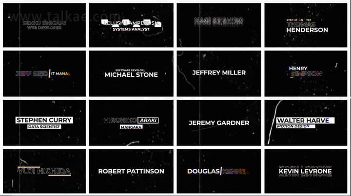 AE模板-Glitch Lower Thirds 故障毛刺特效标题字幕条下三分之一动画