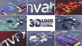 AE模板-3D Logo Reveal 现代明亮3D灯光效果企业LOGO演绎开场片头