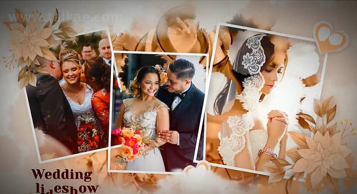 AE模板-Ink Wedding Slideshow 水墨电子相册浪漫婚礼幻灯片开场片头