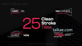 AE模板-Clean Stroke Titles 简洁划线文本标题标签排版动画