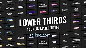 PR模板-Animated Lower Thirds 100个文字标题下三分之一字幕条动画