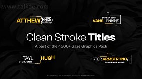 AE模板-25 Clean Stroke Titles 25个简洁线条标题字幕条标签排版动画