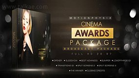 AE模板-Cinema Awards Package 金色粒子标题字幕颁奖典礼开场片头