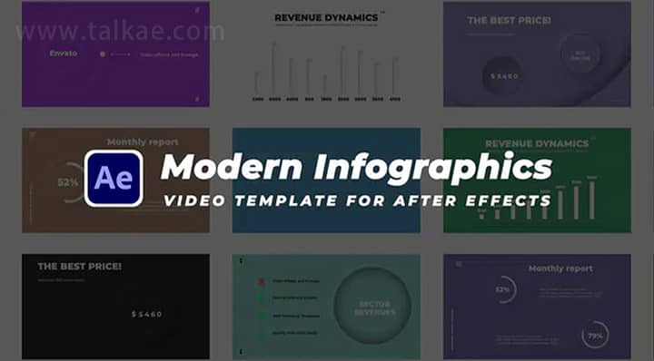 AE模板-Modern Infographics 现代企业信息数据图表数据统计图表