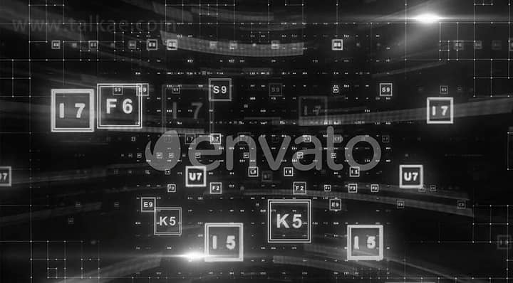 AE模板-Collection Of Digital Backgrounds 信息数字循环背景动画集合