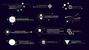 AE模板-Science Ficton Lower Thirds 科技感图标文字标签字幕条动画