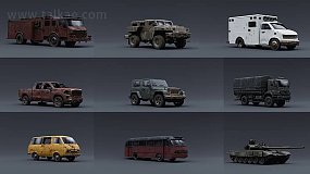 材质模型-APOCALYPSE VEHICLES 陈旧汽车3D模型Blender/FBX/OBJ格式