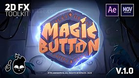 AE脚本-Magic Button 900种卡通动漫能量电流冰雪火焰烟雾爆炸生长MG特效