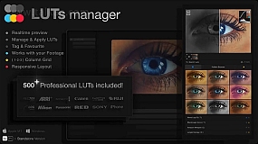AE扩展-LUTs Manager LUT预设实时批量预览AE/PR脚本+500个调色预设