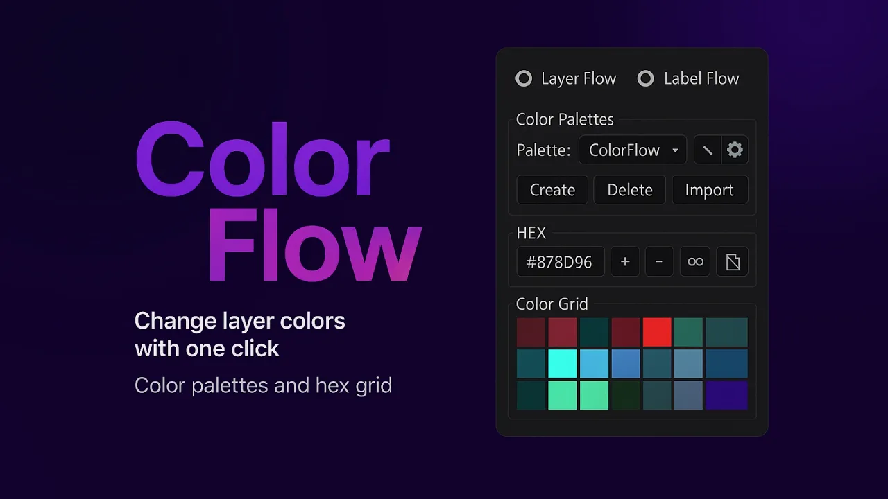 AE脚本-ColorFlow v.1.3.0 自定义调色板快速应用工具