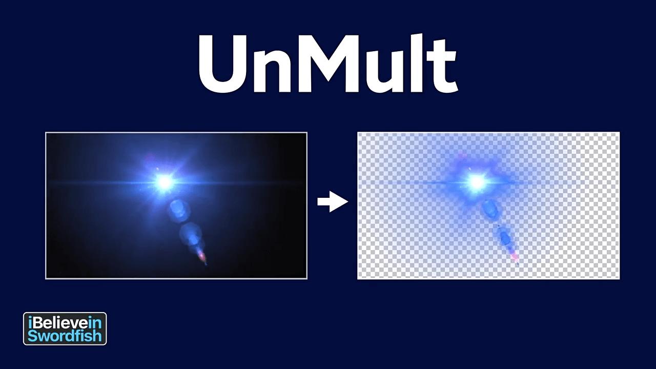AE插件-UnMult v1.2 视频一键去黑底透明Alpha通道插件
