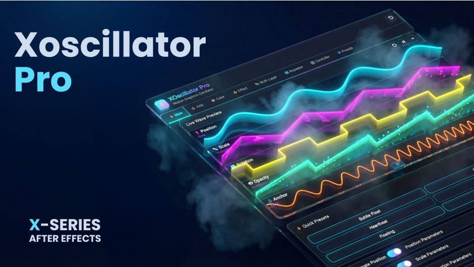 AE扩展-XOscillator Pro v1.0.0 动态图形MG动画快速生成器