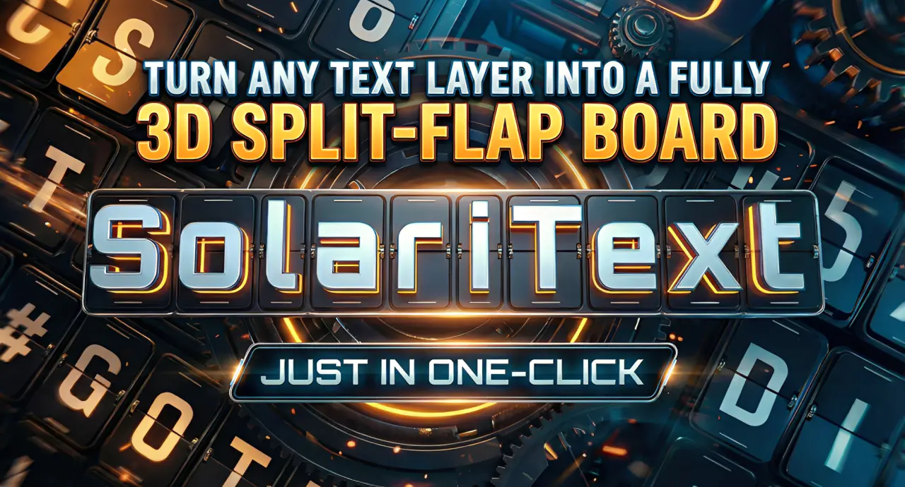 AE脚本-SolariText v1.5.1 3D分页翻页动画生成器