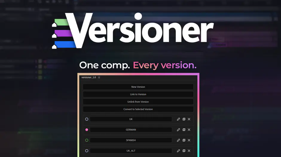 AE脚本-Versioner 1.0 工程项目多语言图层标记工具