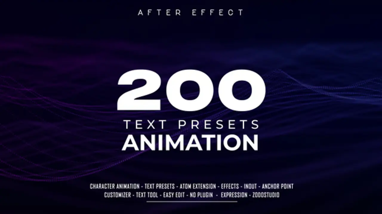 AE扩展-200组文字标题缓入缓出动画预设AtomX