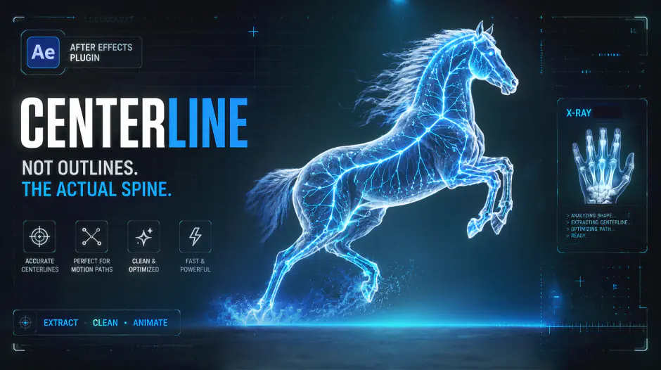 AE插件-CenterLine v1.0.0 矢量化轮廓描边动画